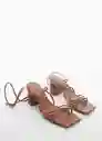 Sandalias Quad Cuero Talla 40 Mujer Mango