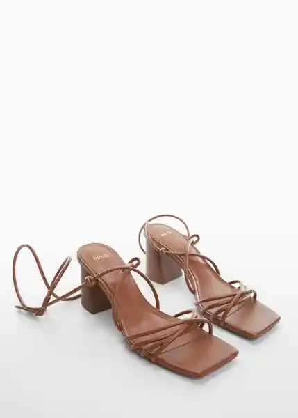 Sandalias Quad Cuero Talla 40 Mujer Mango