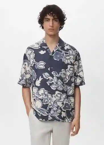 Camisa Scorcio Navy Talla M Hombre Mango