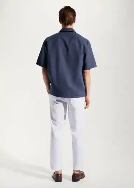 Camisa Luz Navy Talla L Hombre Mango