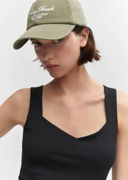 Top Rayo Negro Talla M Mujer Mango