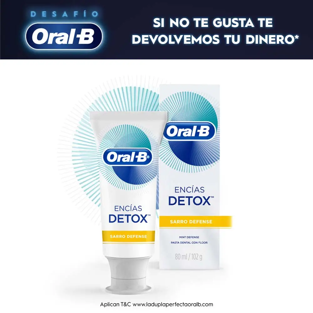 Pasta Dental Oral-B Encías Detox Sarro Defense 80ml