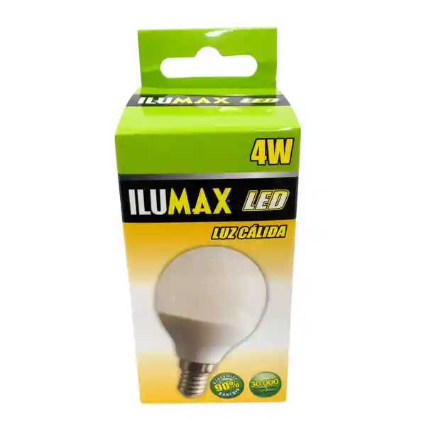 Ilumax Bombillo Led Mini Globo 4W Luz Cálida E14 30000 Hora