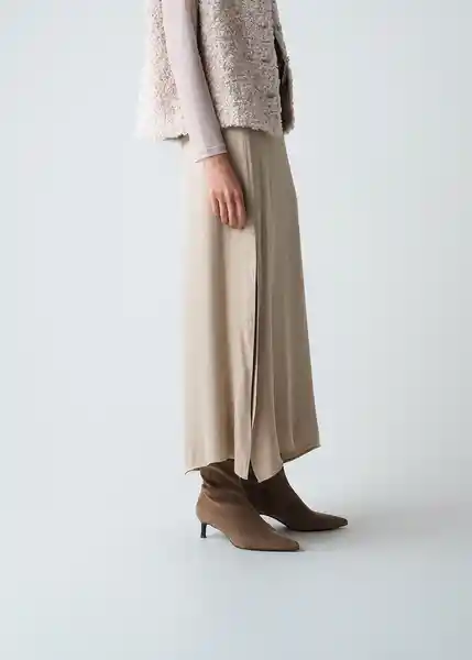 Falda Amber Beige Escarcha Claro Talla 6 Mujer 543G370 Naf Naf