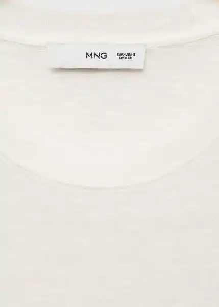 Camiseta Lenu Off White Talla M Mujer Mango