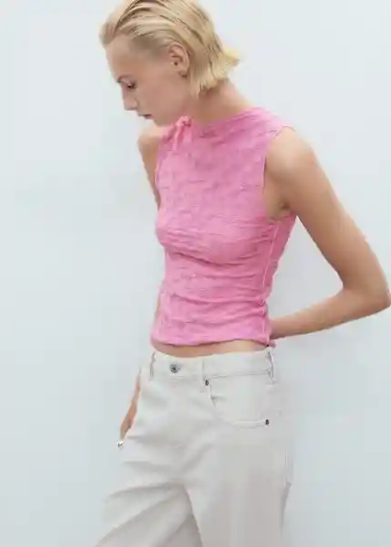 Top Acadia Rosa Pastel Talla M Mujer Mango