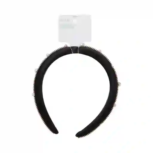 Diadema de Moda Dark Cadena y Perlas Miniso