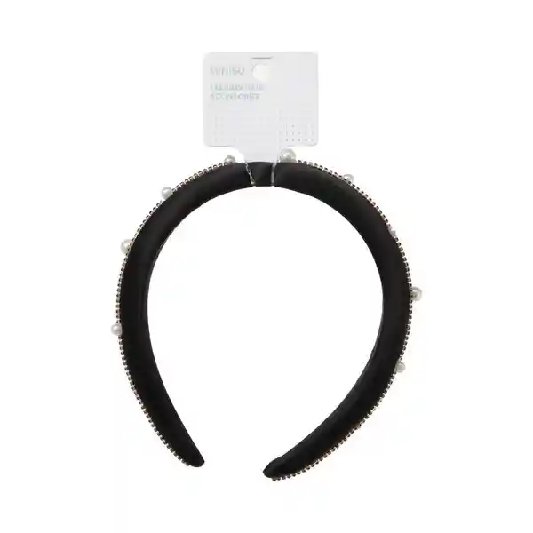 Diadema de Moda Dark Cadena y Perlas Miniso