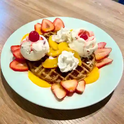 Waffle Especial de Durazno