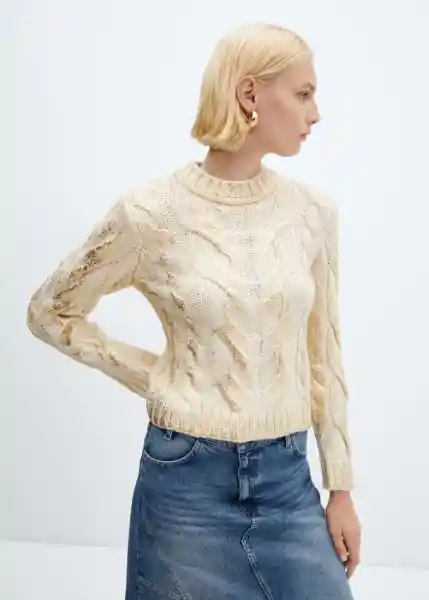 Jersey Dora Oro Talla S Mujer Mango