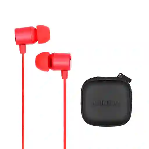 Miniso Audífonos de Cable Metálicos Con Estuche Rojo 1.2 m