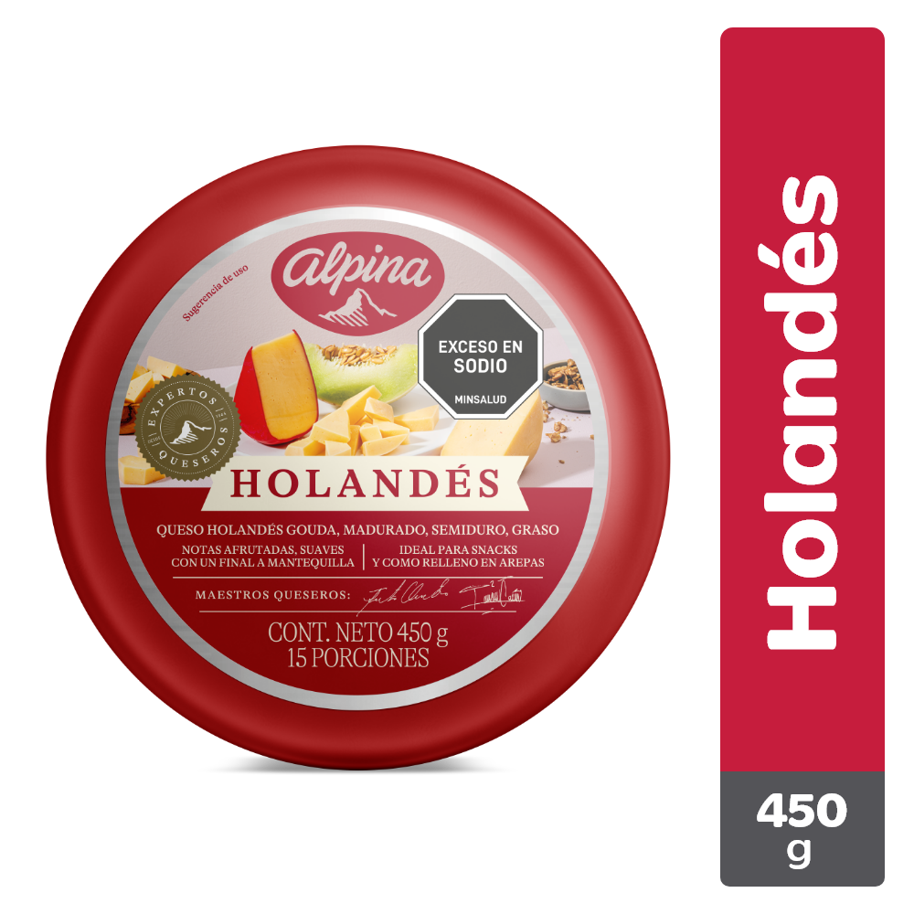 Queso Holandés Alpina Bloque 450 g