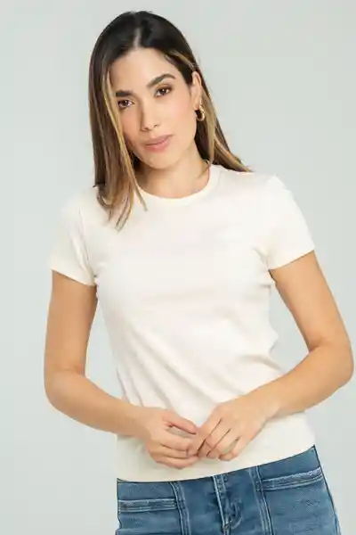 Camiseta Rib Color Marfil Talla XL Ragged