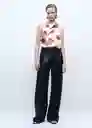 Blusa Rose Crudo Talla M Mujer Mango
