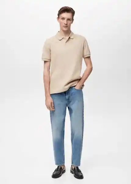 Camiseta Polo Rea Crudo Talla XL Hombre Mango