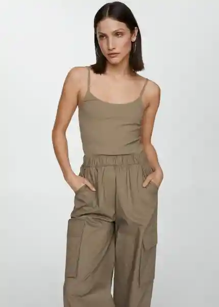 Mono Boston Khaki Talla S Mujer Mango