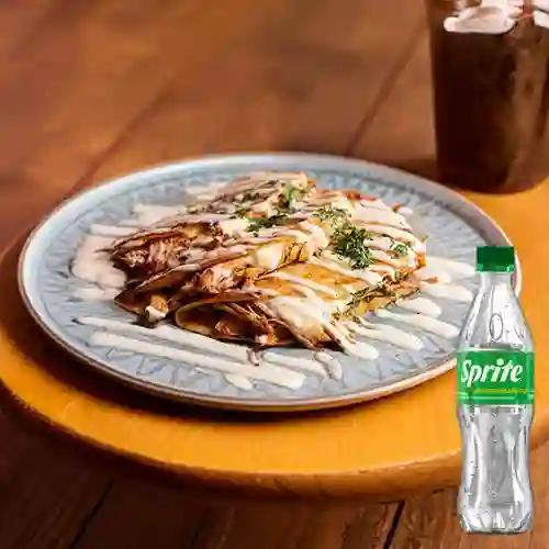 Combo 3 Quesadillas Tinga de Pollo +Sprite Orig 400ml