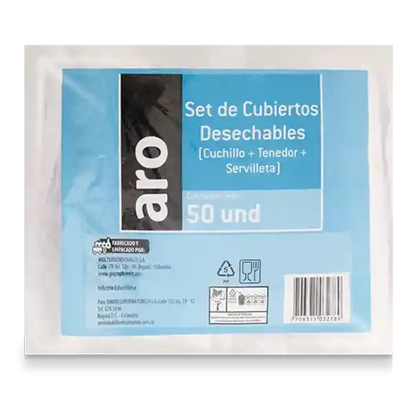 Aro Set Cubiertos Tenedor-Cuchillo-Servilleta