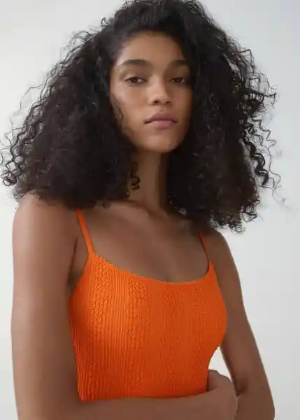 Short Bañador Ocean Naranja Talla L Mujer Mango