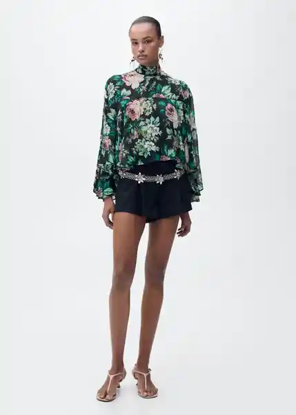 Blusa Volare Negro Talla S Mujer Mango