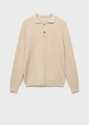 Camiseta Polo Marys Crudo Talla L Hombre Mango