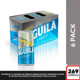 Six Pack Cerveza Aguila Light Lata 269 Ml