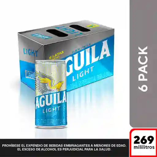 Six Pack Cerveza Aguila Light Lata 269 Ml