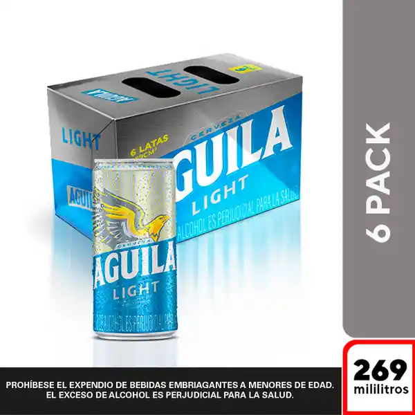 Six Pack Cerveza Aguila Light Lata 269 Ml