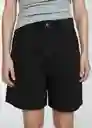 Short Marina Tejano Negro Talla 38 Mujer Mango