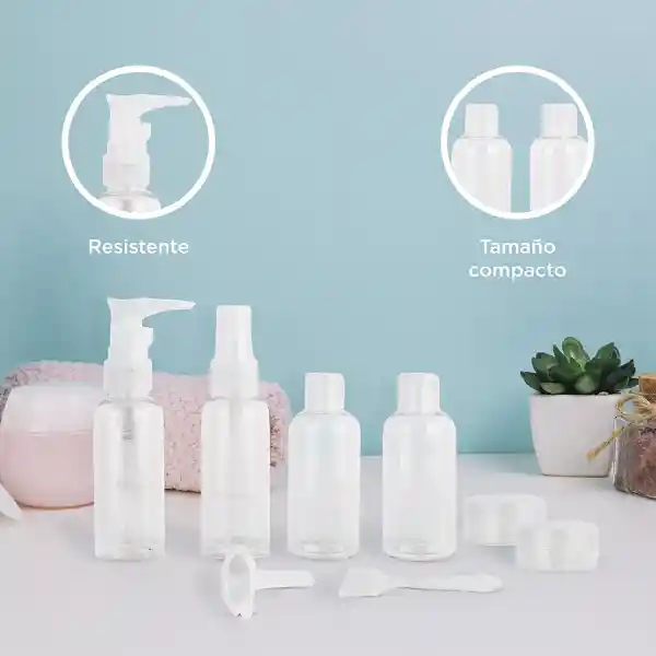 Kit de Botellas de Viaje Transparente Miniso