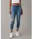 Jean Jegging Mujer Crop Azul Medio Talla 10 American Eagle