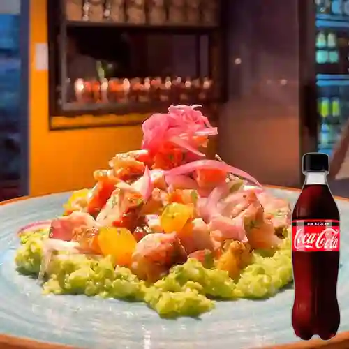 Combo Ceviche de Chicharrón +Cocacola S/az 350ml