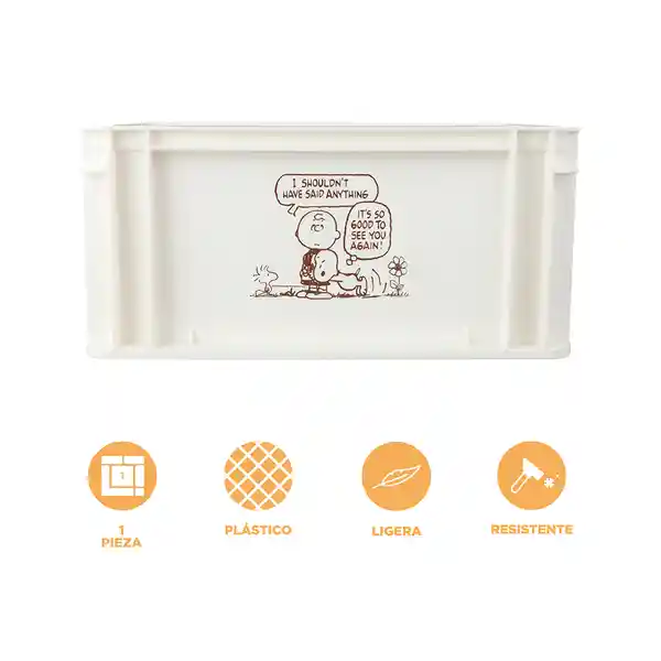 Organizador Grande Apilable Sin Tapa Serie Snoopy Blanco Miniso