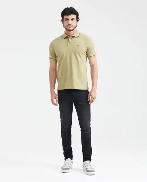 Camiseta Polo Contrast Details Verde Boa Oscuro XL Chevignon