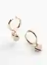 Pendientes Corazón Oro Talla 99 Mujer Mango