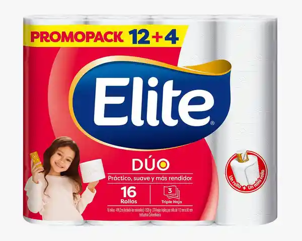Elite Papel Higiénico Triple Hoja Duo