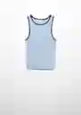 Top Tropez-H Azul Talla S Mujer Mango