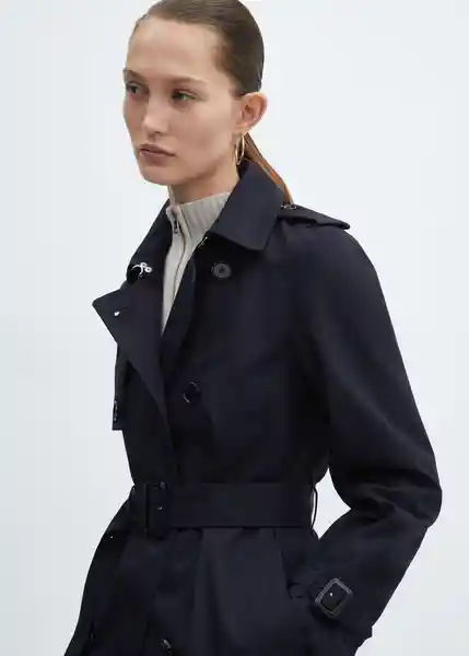 Gabardina Trench Polana Navy Talla 25 Mujer Mango