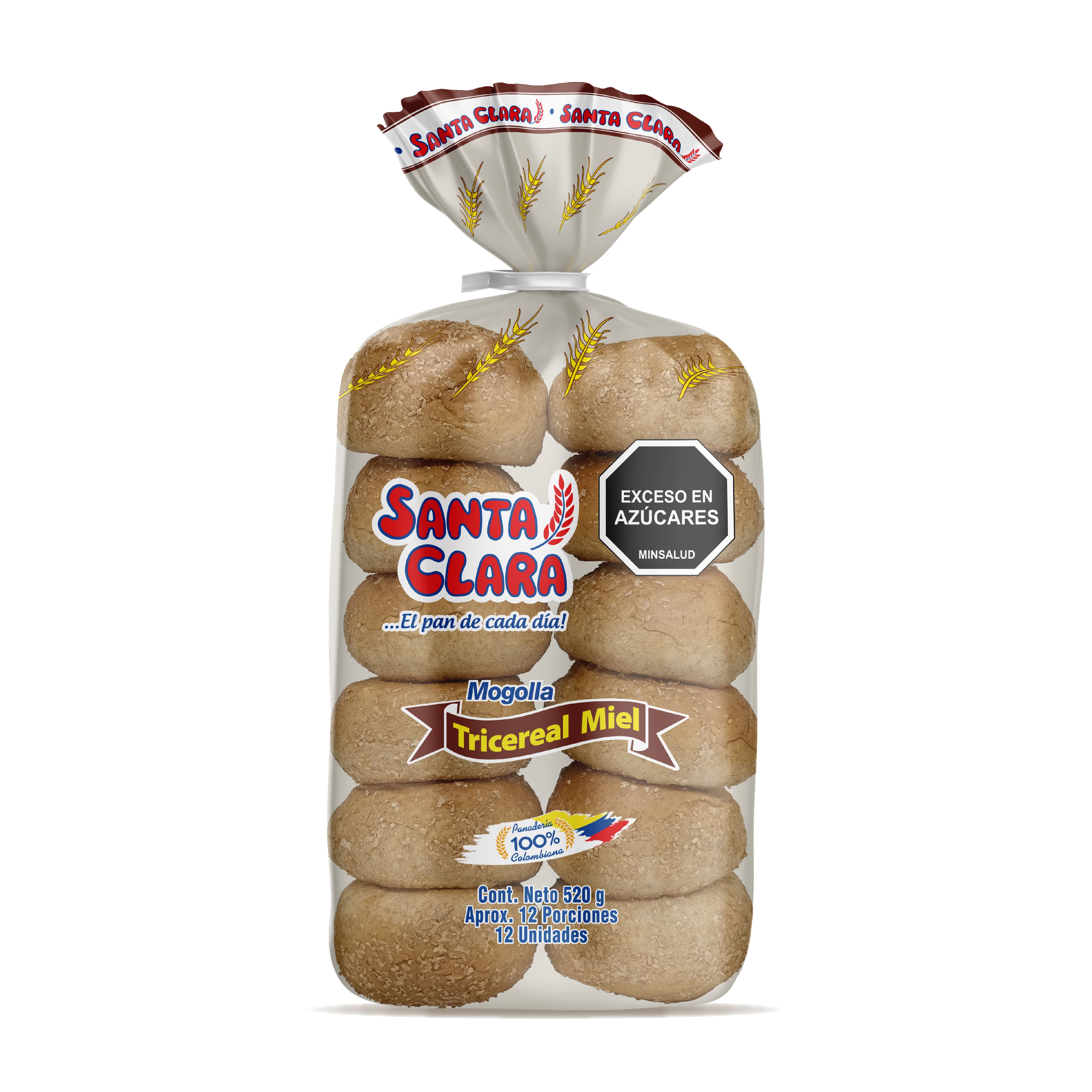 Santa Clara Pan Mogolla Tricereal Miel 520 g