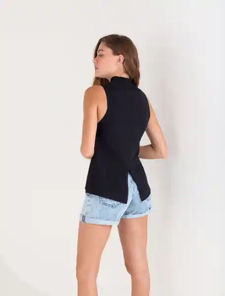 blusa tejido manga sisa negro puro ultra oscuro talla s mujer Naf-Naf