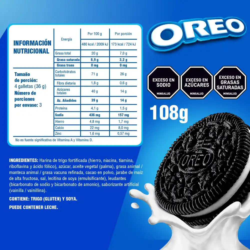 Oreo Galletas Original 108 g