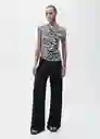 Camiseta Irma Negro Talla XS Mujer Mango