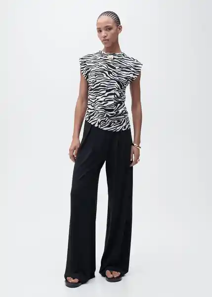 Camiseta Irma Negro Talla XS Mujer Mango