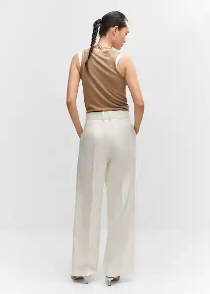 Pantalón Biel Blanco Talla 42 Mujer Mango