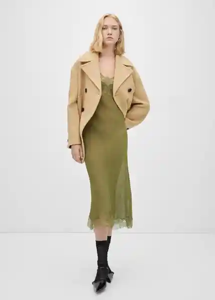 Vestido Sezai Khaki Talla XL Mujer Mango