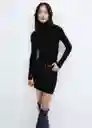 Vestido Goletin Negro Talla XS Mujer Mango