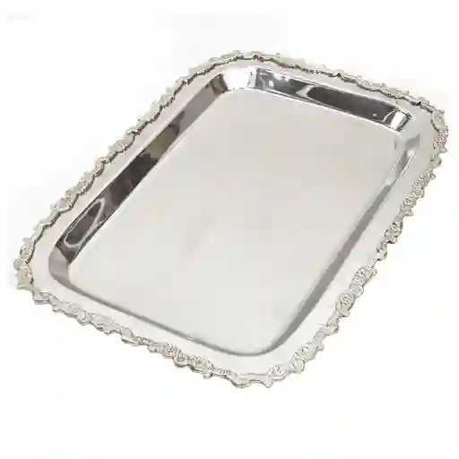 Decoriente Bandeja Rectangular Plateado 37 x 27 cm