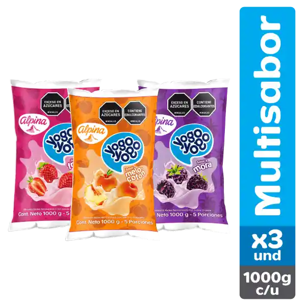 Yogo Yogo Multisabor Bolsa 1000 g x 3 Und