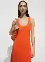 Vestido Mint Naranja Talla XS Mujer Mango