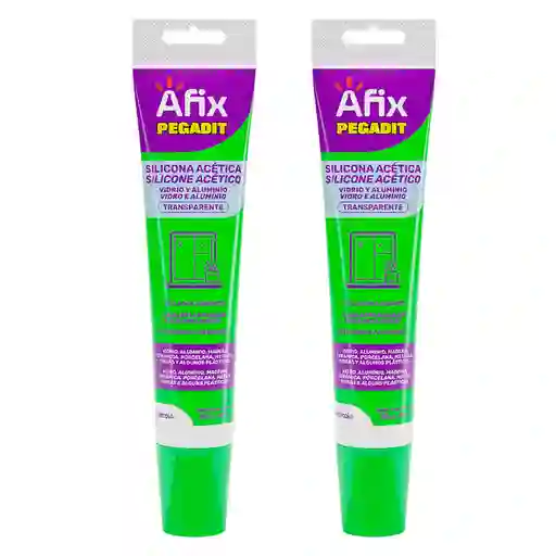 Afix Pack Silicona Vidrio / Aluminio Transparente